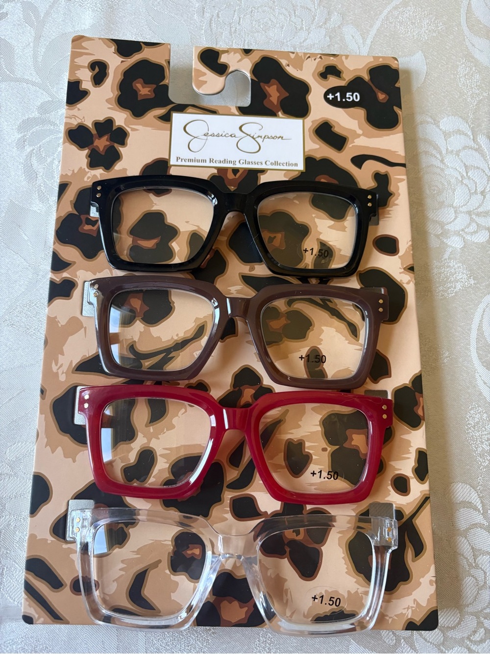 Jessica Simpson +1.50 Designer Reading Glasses Pack of Four NEW